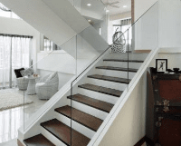 residential glass on stairs